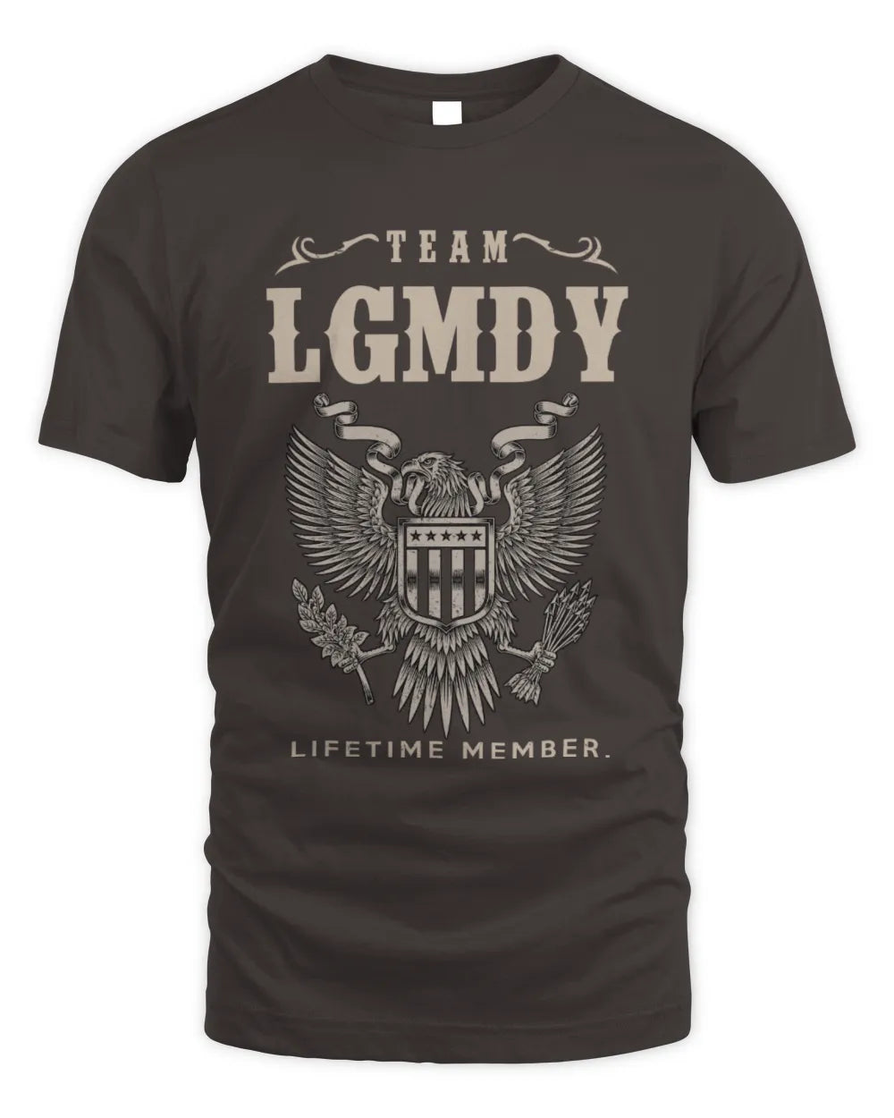 LGMDY TP06-K82 – Personalized Classic Style Apparel “Team NAME Lifetime Member” - Unisex Standard T-Shirt - Dark Chocolate