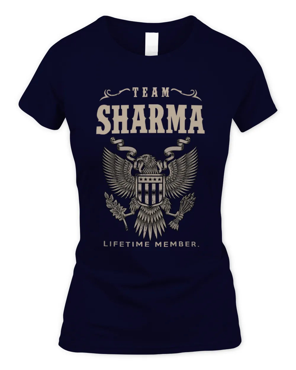 SHARMA TP06-K82 – Personalized Classic Style Apparel “Team NAME Lifetime Member” - Women's Standard T-Shirt - Navy