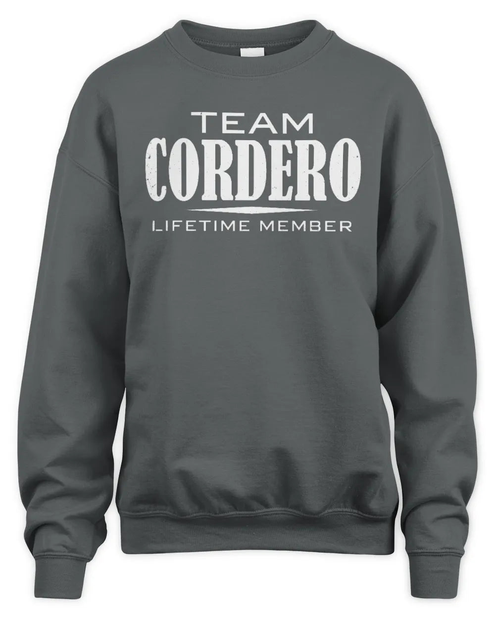 CORDERO BL62-K4-128 - Personalized “Team NAME Lifetime Member” - Unisex Sweatshirt - Charcoal