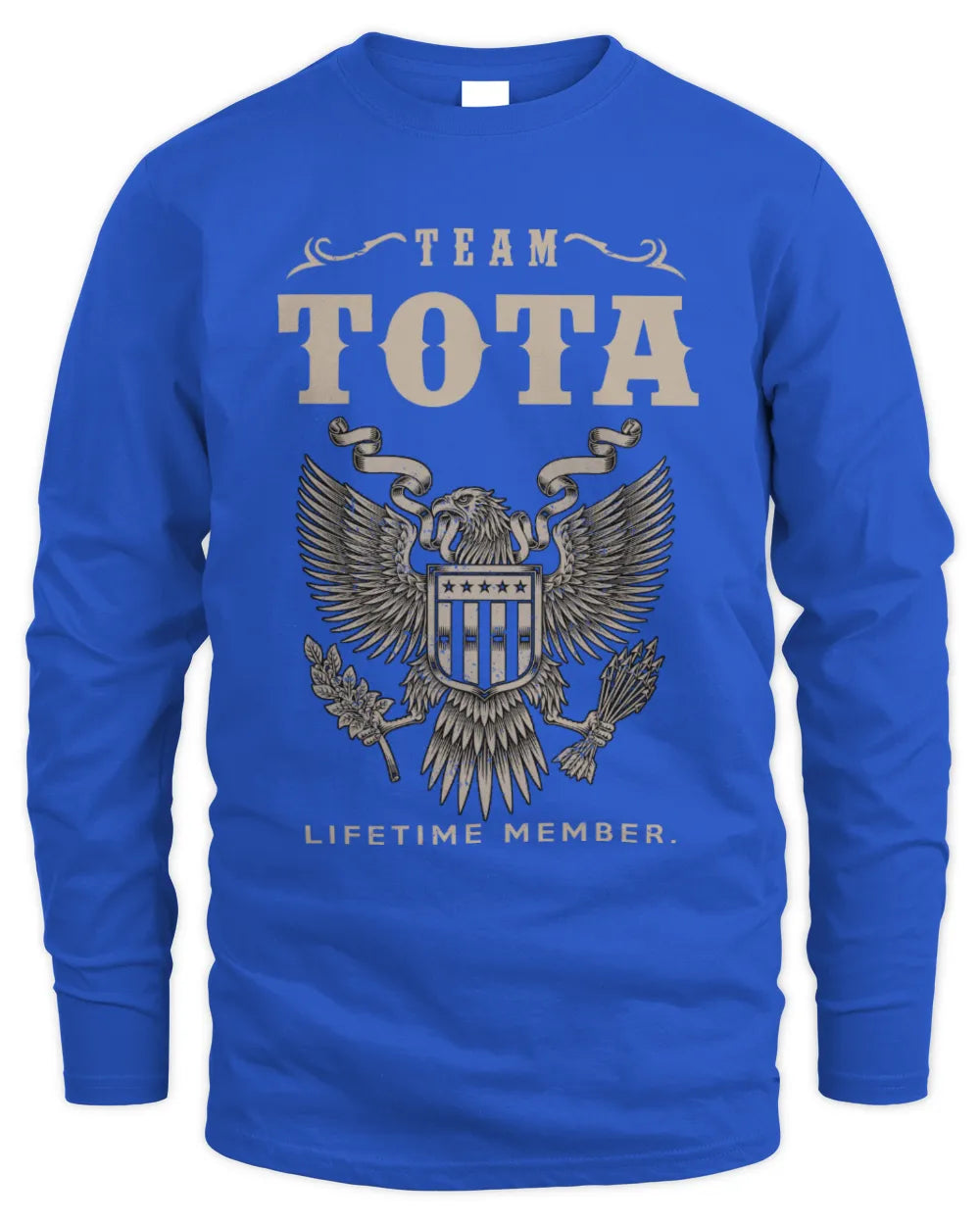 TOTA TP06-K82 – Personalized Classic Style Apparel “Team NAME Lifetime Member” - Men's Long Sleeved T-Shirt - Royal
