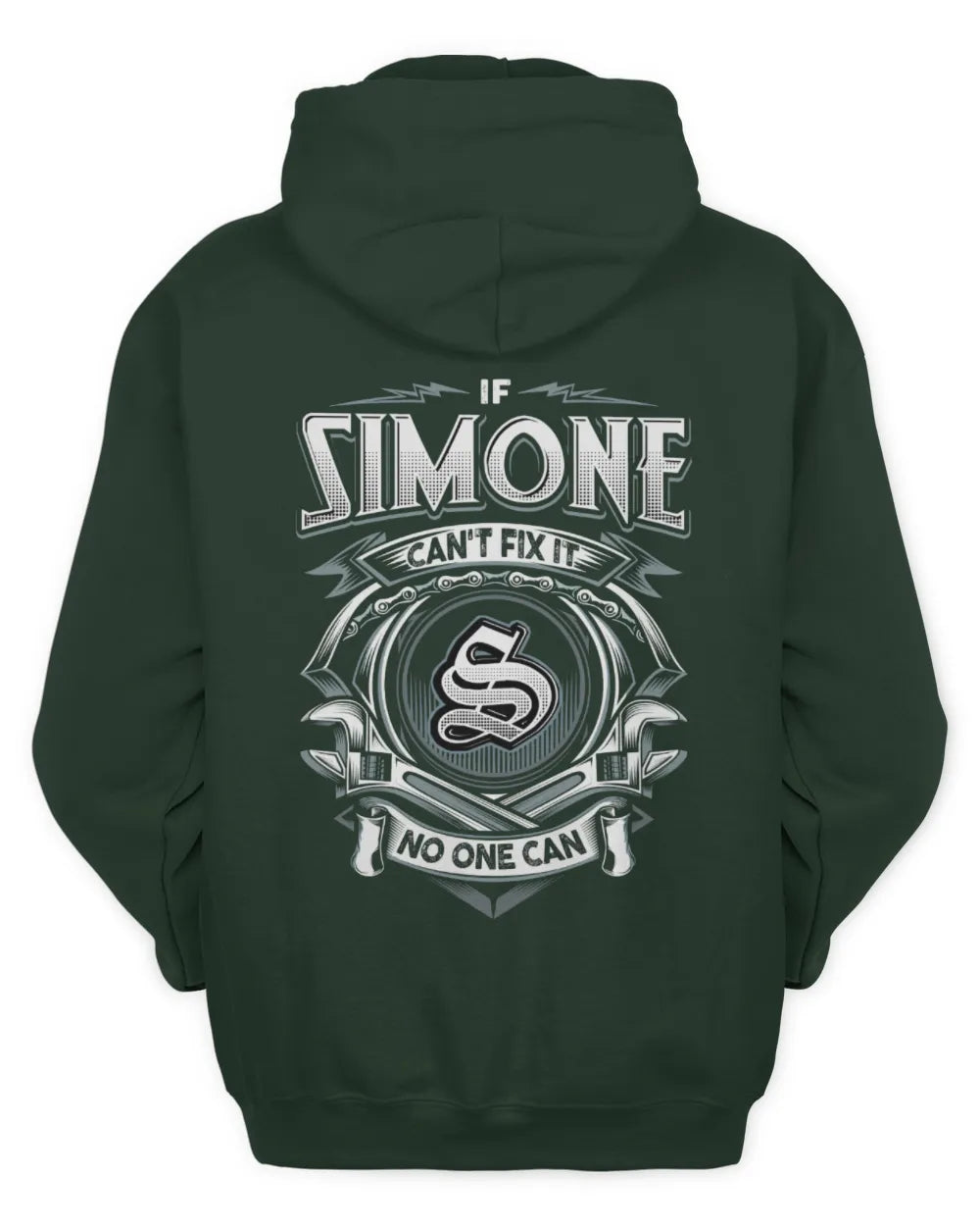 SIMONE AP81-K4-626 - Personalized Ahmed Quote Apparel “If Ahmed Can't Fix It, No One Can” - Unisex Hoodie - Forest Green