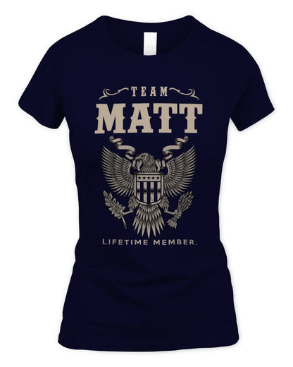 MATT TP06-K82 – Personalized Classic Style Apparel “Team NAME Lifetime Member” - Women's Standard T-Shirt - Navy