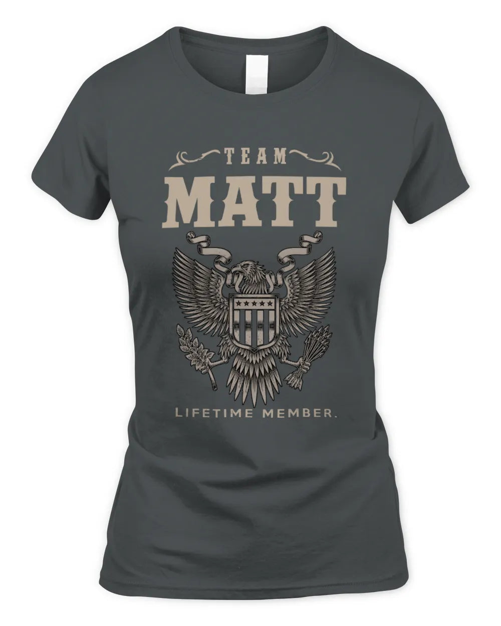 MATT TP06-K82 – Personalized Classic Style Apparel “Team NAME Lifetime Member” - Women's Standard T-Shirt - Charcoal