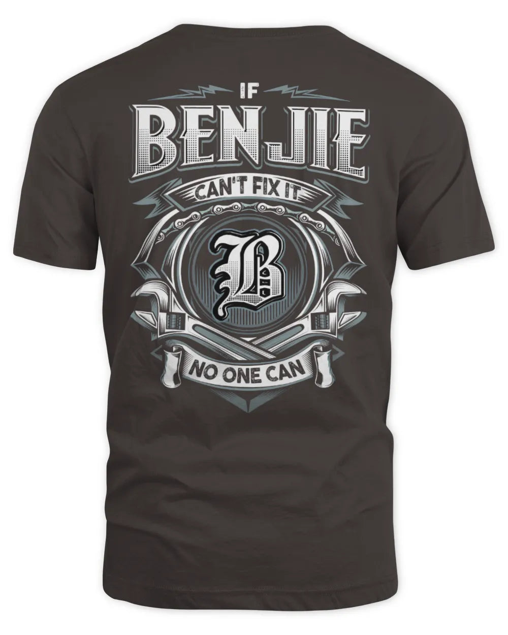 BENJIE AP81-K4-626 - Personalized Ahmed Quote Apparel “If Ahmed Can't Fix It, No One Can” - Unisex Standard T-Shirt - Dark Chocolate