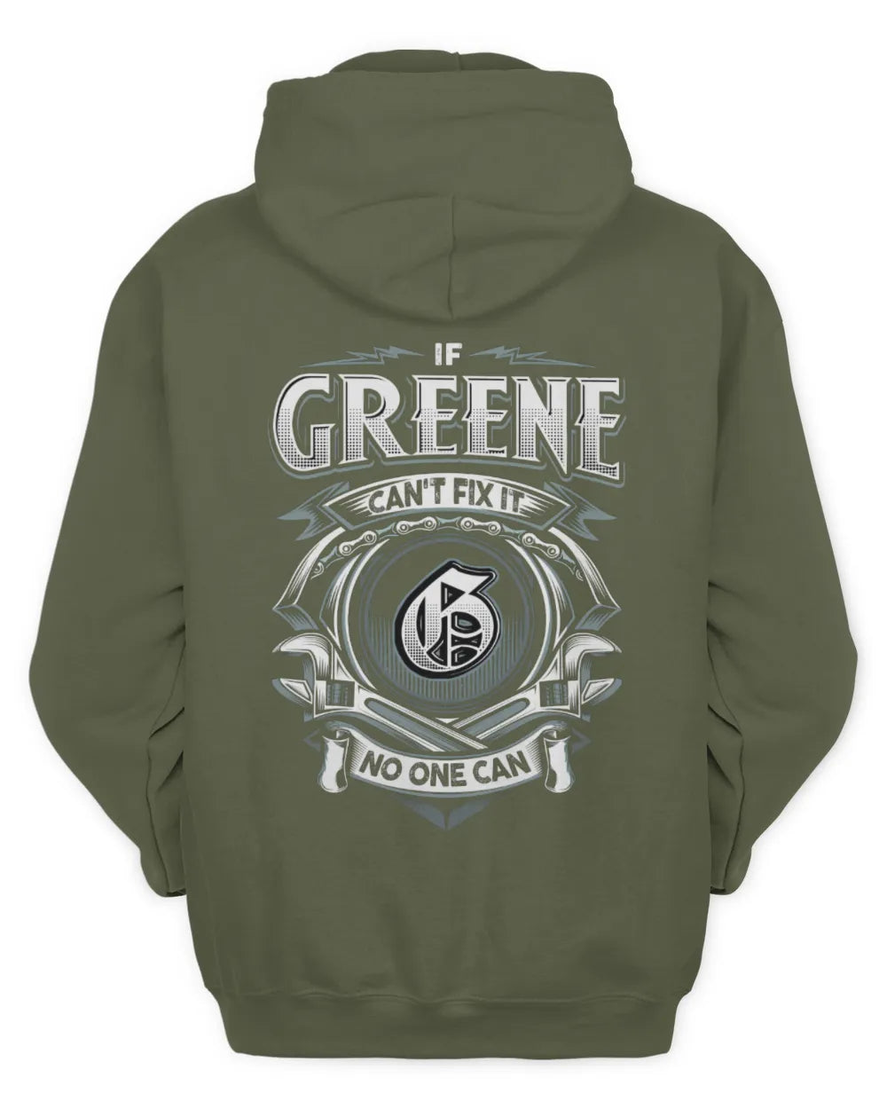 GREENE AP81-K4-626 - Personalized Ahmed Quote Apparel “If Ahmed Can't Fix It, No One Can” - Unisex Hoodie - Military Green