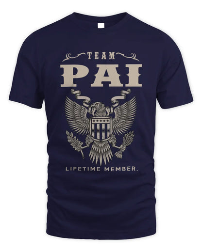 PAI TP06-K82 – Personalized Classic Style Apparel “Team NAME Lifetime Member” - Unisex Standard T-Shirt - Navy