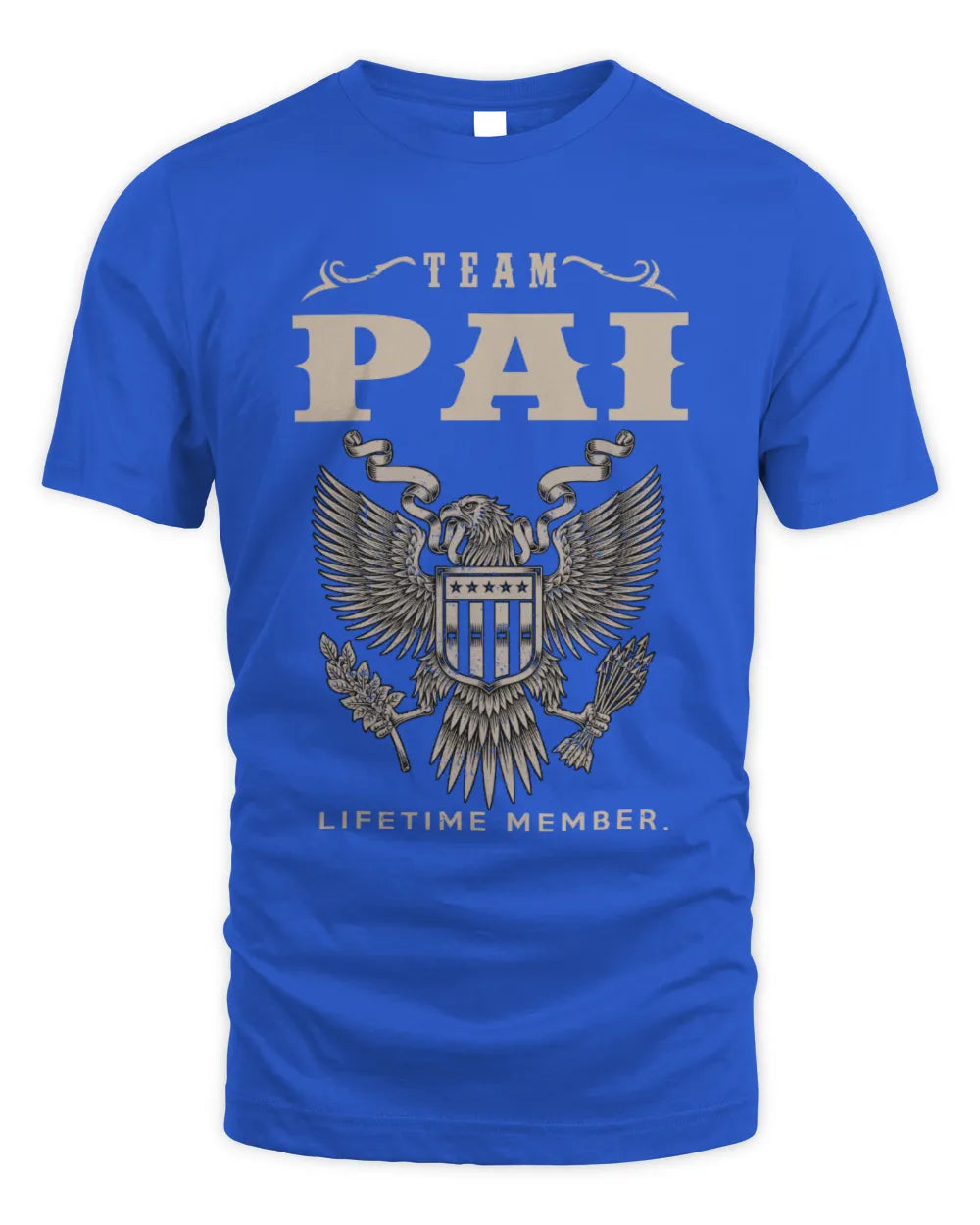 PAI TP06-K82 – Personalized Classic Style Apparel “Team NAME Lifetime Member” - Unisex Standard T-Shirt - Royal