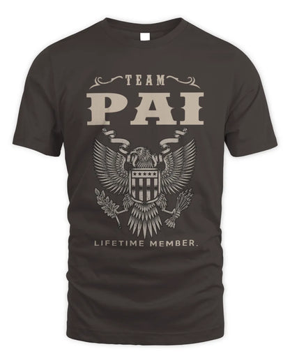 PAI TP06-K82 – Personalized Classic Style Apparel “Team NAME Lifetime Member” - Unisex Standard T-Shirt - Dark Chocolate