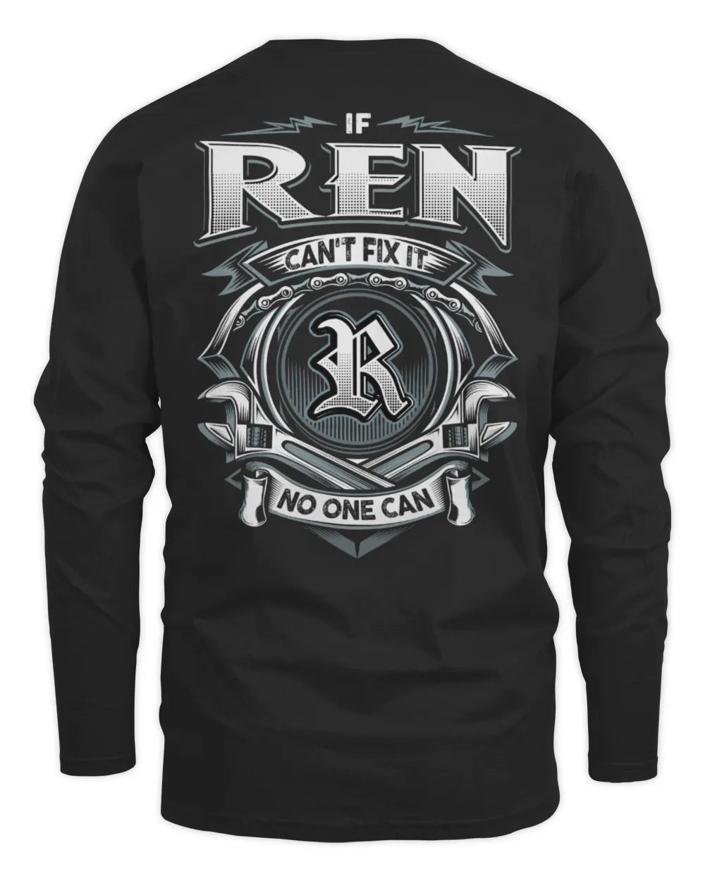 REN AP81-K4-626 - Personalized Ahmed Quote Apparel “If Ahmed Can't Fix It, No One Can” - Men's Long Sleeved T-Shirt - Black