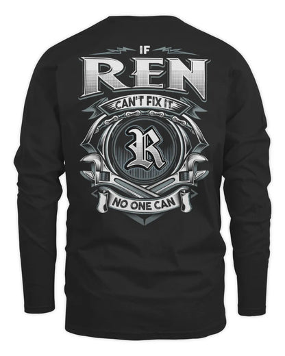 REN AP81-K4-626 - Personalized Ahmed Quote Apparel “If Ahmed Can't Fix It, No One Can” - Men's Long Sleeved T-Shirt - Black