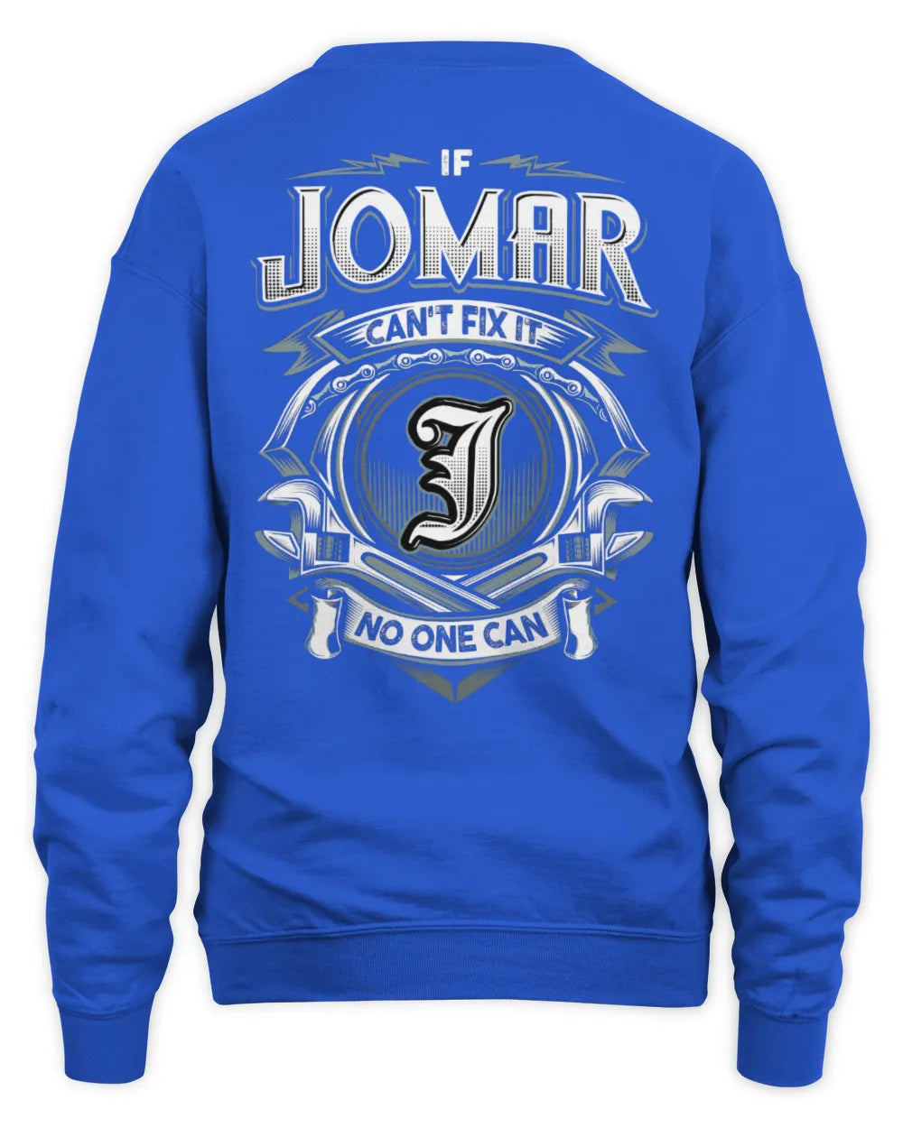JOMAR AP81-K4-626 - Personalized Ahmed Quote Apparel “If Ahmed Can't Fix It, No One Can” - Unisex Sweatshirt - Royal