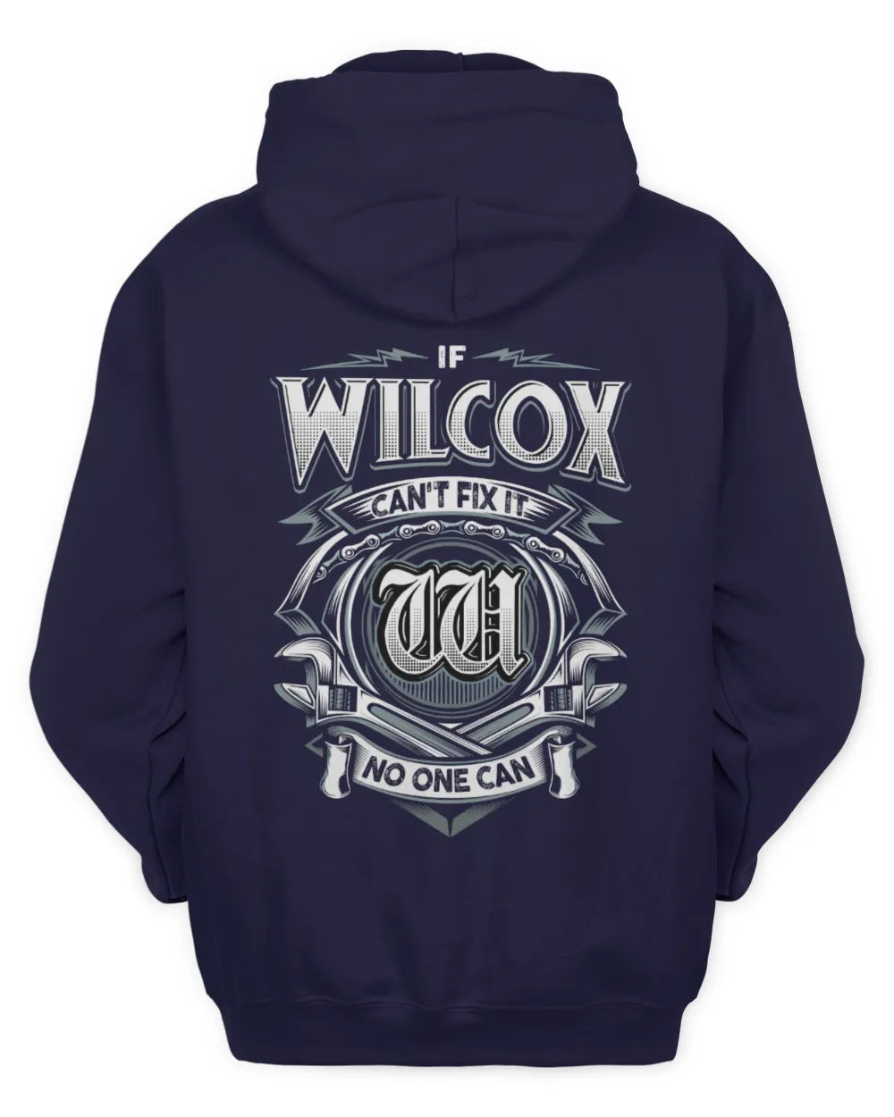 WILCOX AP81-K4-626 - Personalized Ahmed Quote Apparel “If Ahmed Can't Fix It, No One Can” - Unisex Hoodie - Navy