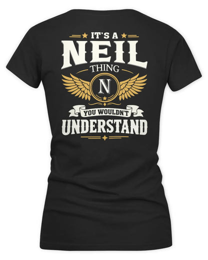 NEIL KT06-M008 It’s a [NAME] Thing – You Wouldn’t Understand | Personalized Vintage T-Shirt - Women's V-Neck T-Shirt - Black