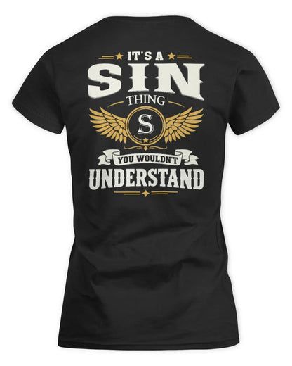 SIN KT06-M008 It’s a [NAME] Thing – You Wouldn’t Understand | Personalized Vintage T-Shirt - Women's Standard T-Shirt - Black