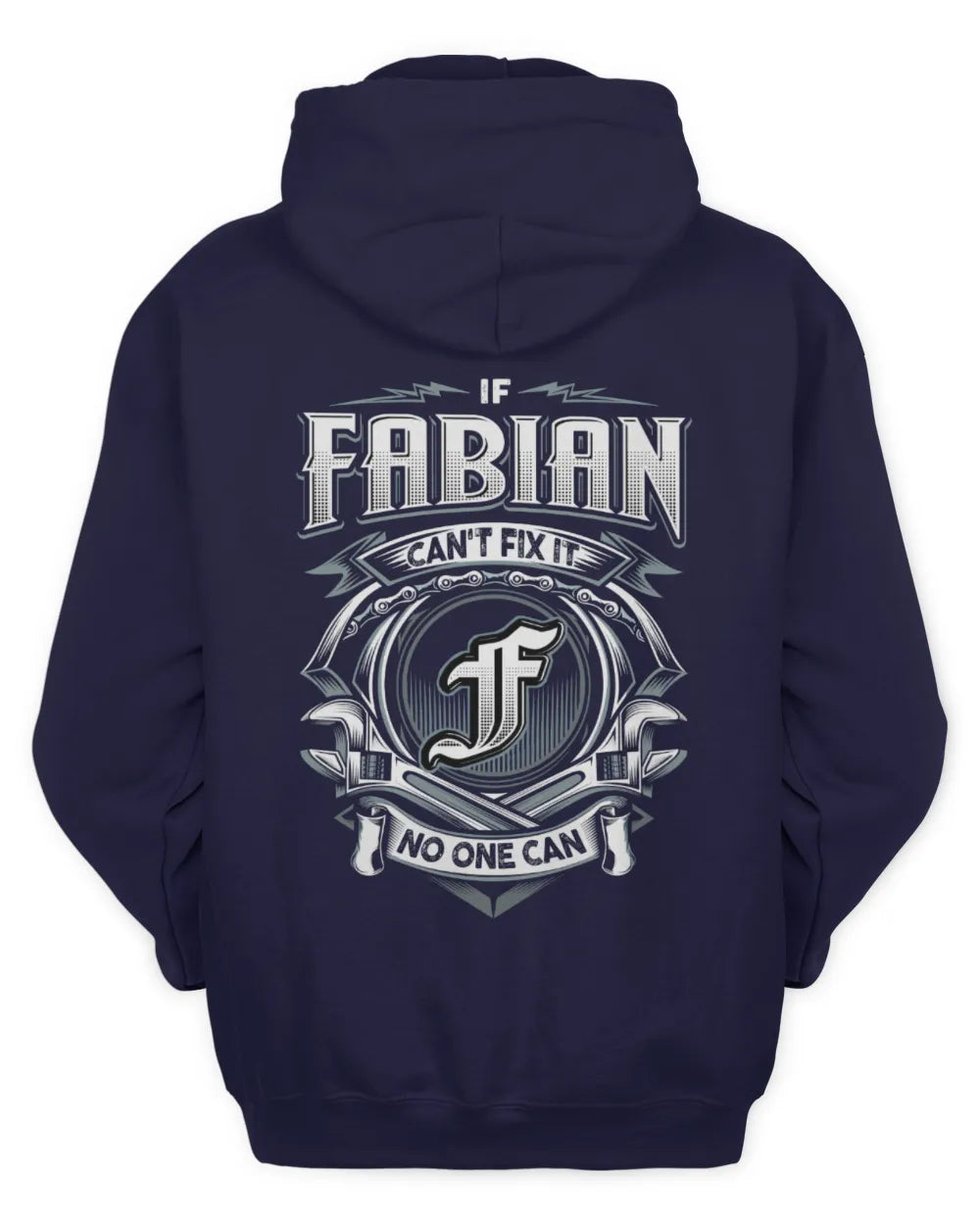 FABIAN AP81-K4-626 - Personalized Ahmed Quote Apparel “If Ahmed Can't Fix It, No One Can” - Unisex Hoodie - Navy