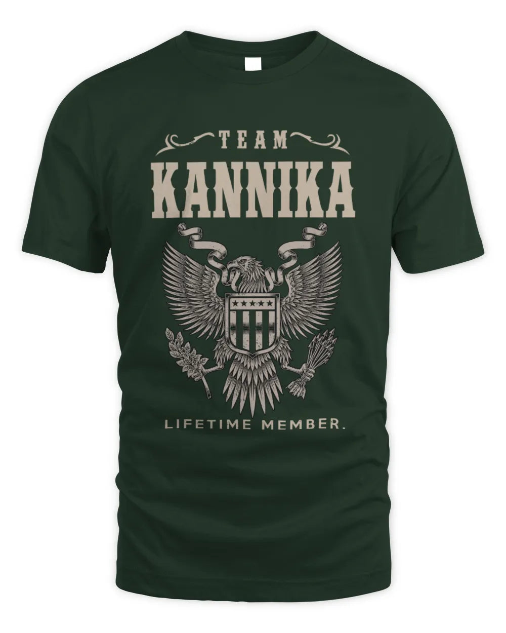 KANNIKA TP06-K82 – Personalized Classic Style Apparel “Team NAME Lifetime Member” - Unisex Standard T-Shirt - Forest Green