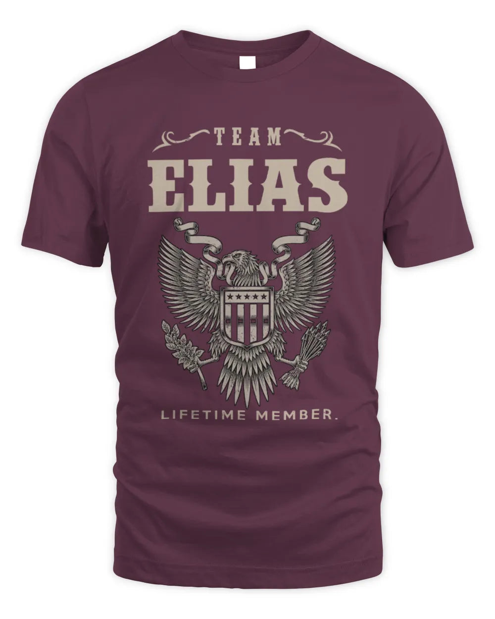 ELIAS TP06-K82 – Personalized Classic Style Apparel “Team NAME Lifetime Member” - Unisex Standard T-Shirt - Maroon