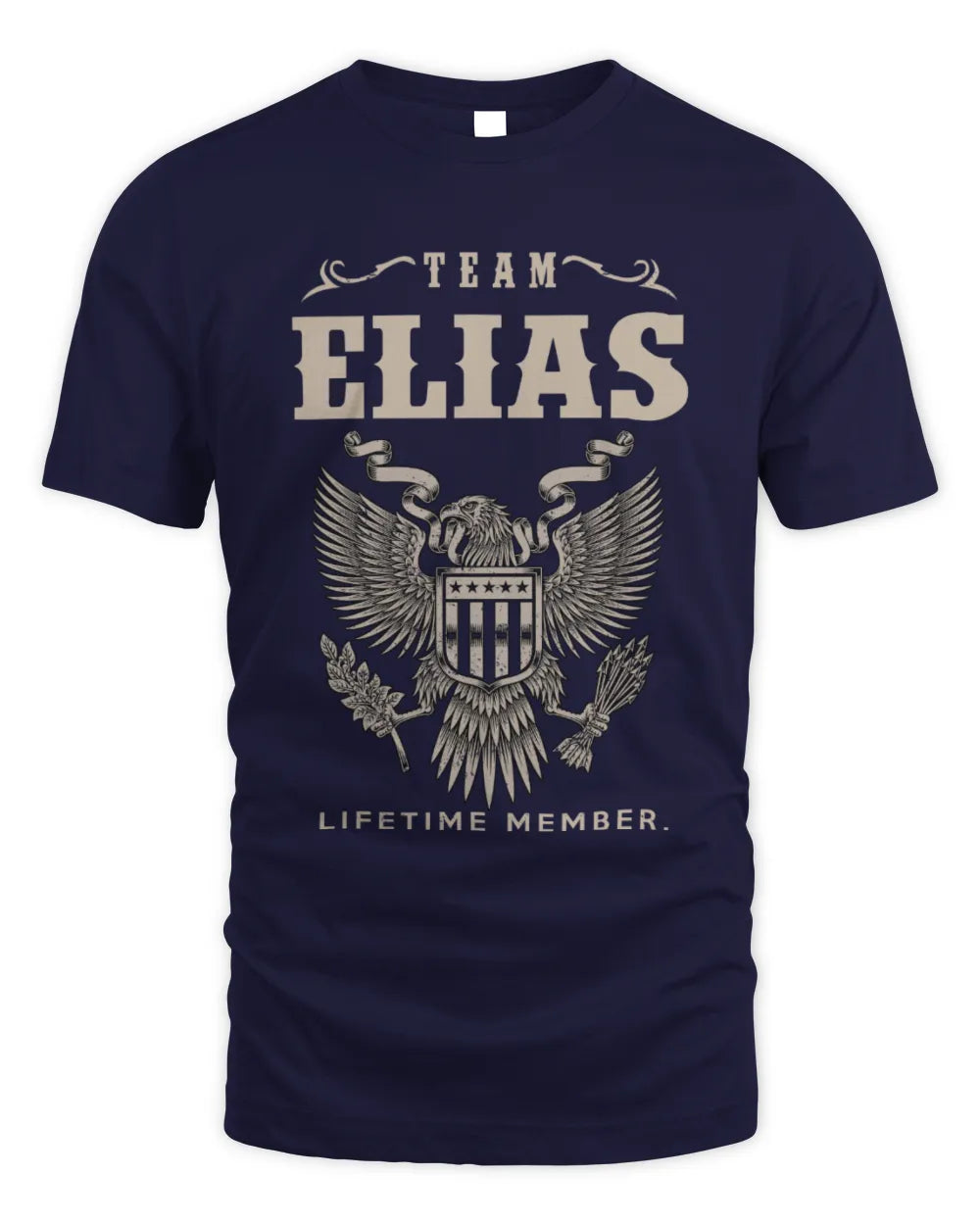 ELIAS TP06-K82 – Personalized Classic Style Apparel “Team NAME Lifetime Member” - Unisex Standard T-Shirt - Navy