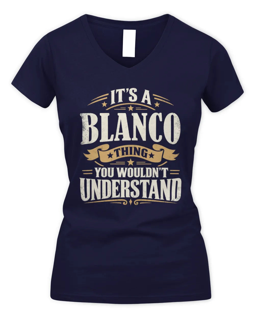 BLANCO P08 TH51 - Personalized “It’s a/an [NAME] Thing – You Wouldn’t Understand” Shirt - Women's V-Neck T-Shirt - Navy