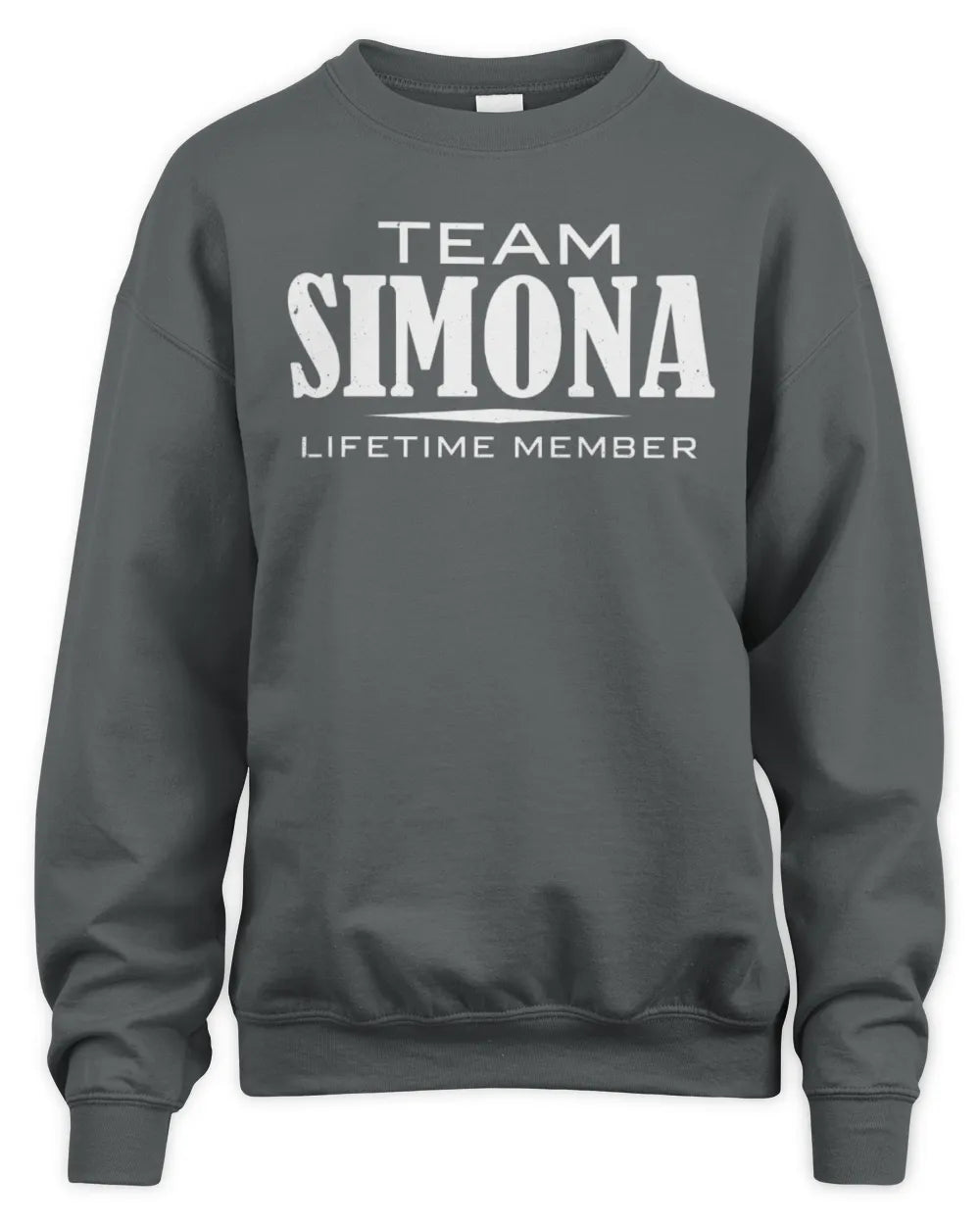 SIMONA BL62-K4-128 - Personalized “Team NAME Lifetime Member” - Unisex Sweatshirt - Charcoal