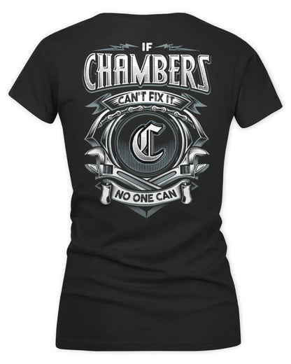 CHAMBERS AP81-K4-626 - Personalized Ahmed Quote Apparel “If Ahmed Can't Fix It, No One Can” - Women's V-Neck T-Shirt - Black