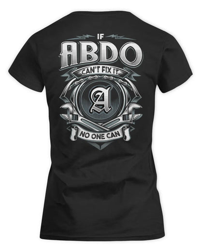 ABDO AP81-K4-626 - Personalized Ahmed Quote Apparel “If Ahmed Can't Fix It, No One Can” - Women's Standard T-Shirt - Black