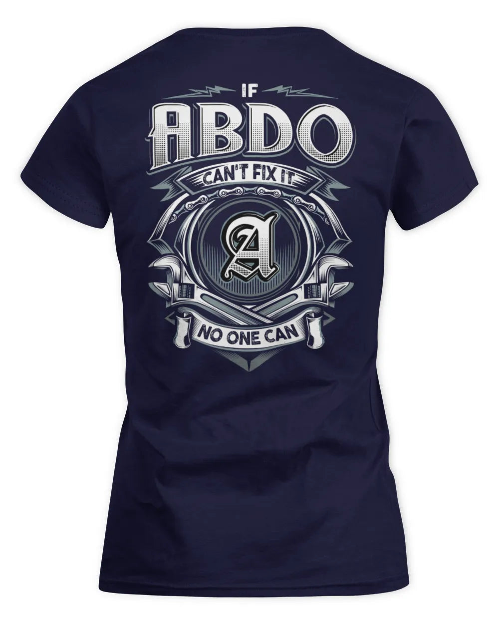 ABDO AP81-K4-626 - Personalized Ahmed Quote Apparel “If Ahmed Can't Fix It, No One Can” - Women's Standard T-Shirt - Navy