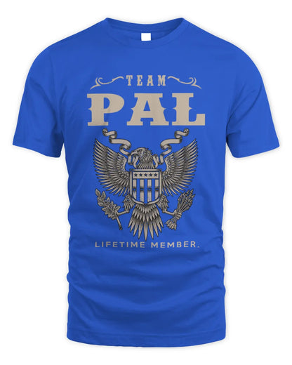 PAL TP06-K82 – Personalized Classic Style Apparel “Team NAME Lifetime Member” - Unisex Standard T-Shirt - Royal