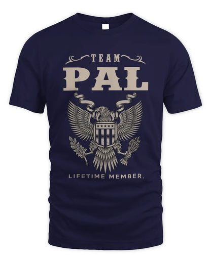 PAL TP06-K82 – Personalized Classic Style Apparel “Team NAME Lifetime Member” - Unisex Standard T-Shirt - Navy