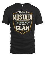 MOSTAFA NT1-K008 Cross A/An NAME, You Deal With the Whole Clan | Personalized Vintage T-Shirt - Unisex Standard T-Shirt - Black