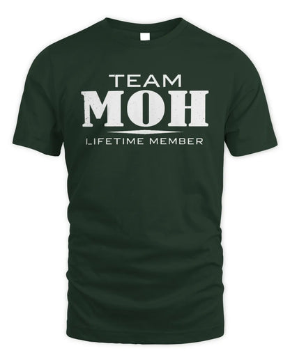 MOH BL62-K4-128 - Personalized “Team NAME Lifetime Member” - Unisex Standard T-Shirt - Forest Green