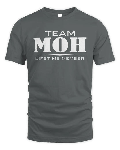 MOH BL62-K4-128 - Personalized “Team NAME Lifetime Member” - Unisex Standard T-Shirt - Charcoal