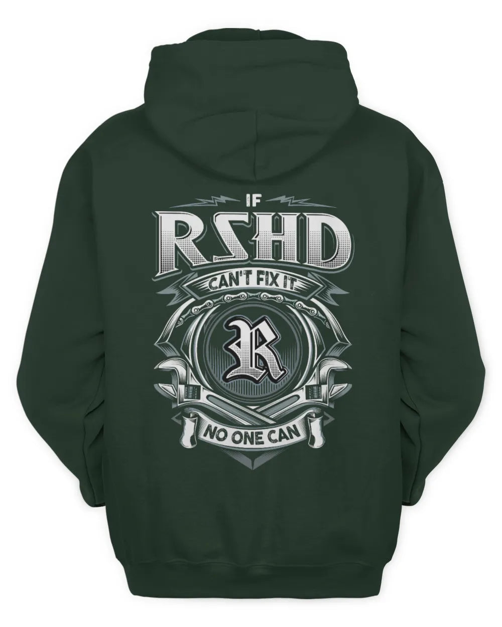 RSHD AP81-K4-626 - Personalized Ahmed Quote Apparel “If Ahmed Can't Fix It, No One Can” - Unisex Hoodie - Forest Green