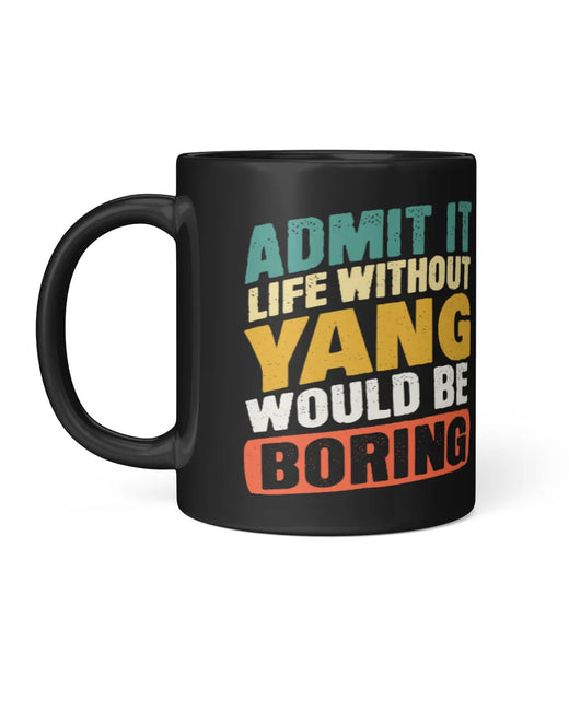 YANG CP01-H4 Personalized Black Mug – Custom Name Coffee Cup