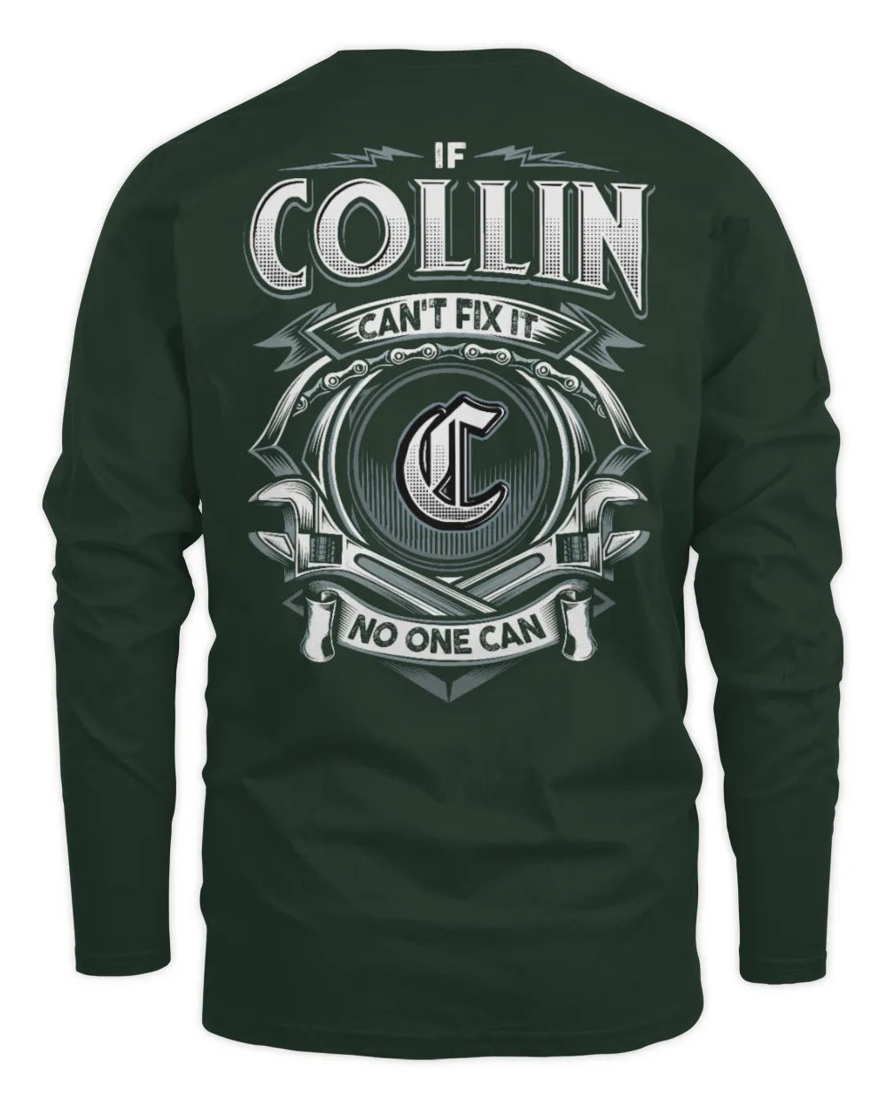COLLIN AP81-K4-626 - Personalized Ahmed Quote Apparel “If Ahmed Can't Fix It, No One Can” - Men's Long Sleeved T-Shirt - Forest Green