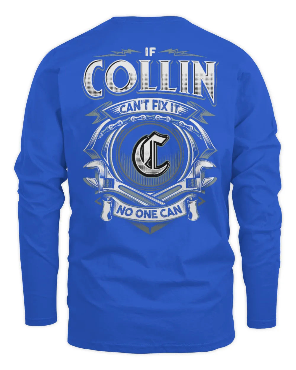 COLLIN AP81-K4-626 - Personalized Ahmed Quote Apparel “If Ahmed Can't Fix It, No One Can” - Men's Long Sleeved T-Shirt - Royal