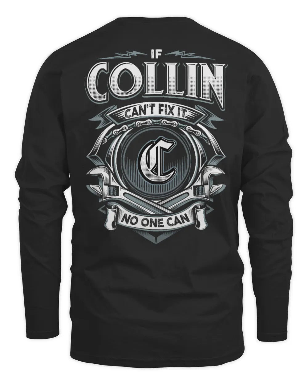 COLLIN AP81-K4-626 - Personalized Ahmed Quote Apparel “If Ahmed Can't Fix It, No One Can” - Men's Long Sleeved T-Shirt - Black