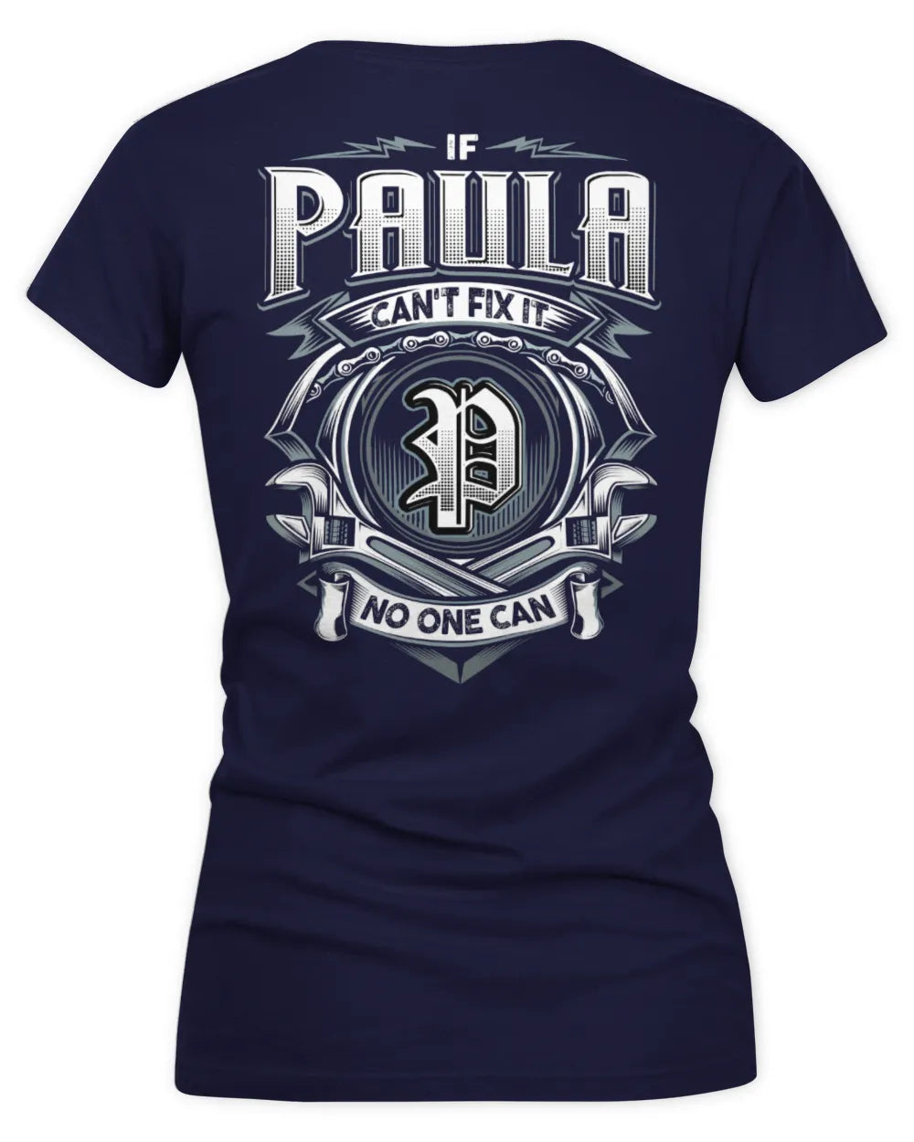 PAULA AP81-K4-626 - Personalized Ahmed Quote Apparel “If Ahmed Can't Fix It, No One Can” - Women's V-Neck T-Shirt - Navy