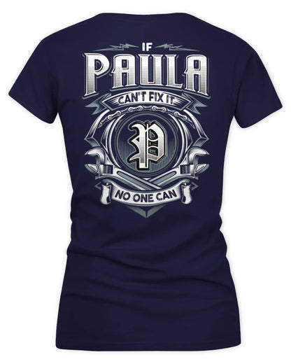 PAULA AP81-K4-626 - Personalized Ahmed Quote Apparel “If Ahmed Can't Fix It, No One Can” - Women's V-Neck T-Shirt - Navy