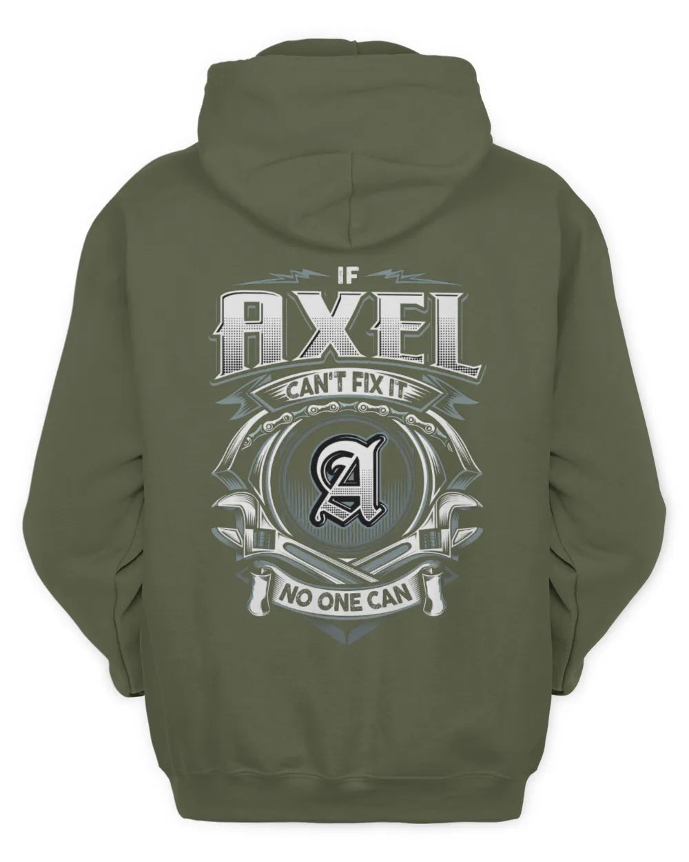 AXEL AP81-K4-626 - Personalized Ahmed Quote Apparel “If Ahmed Can't Fix It, No One Can” - Unisex Hoodie - Military Green