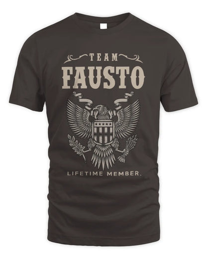FAUSTO TP06-K82 – Personalized Classic Style Apparel “Team NAME Lifetime Member” - Unisex Standard T-Shirt - Dark Chocolate
