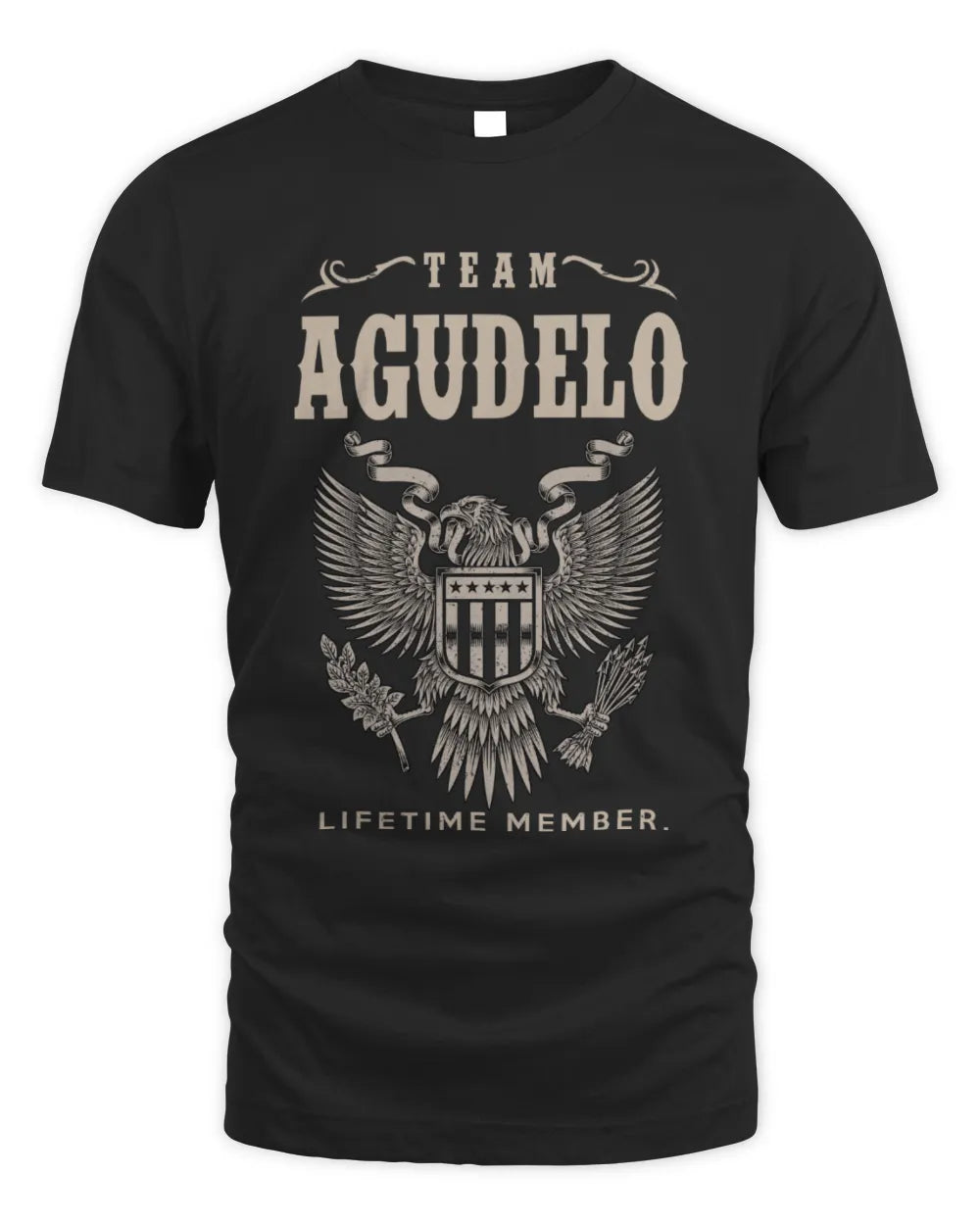 AGUDELO TP06-K82 – Personalized Classic Style Apparel “Team NAME Lifetime Member” - Unisex Standard T-Shirt - Black