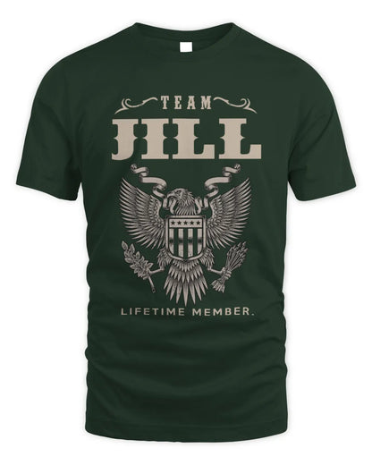 JILL TP06-K82 – Personalized Classic Style Apparel “Team NAME Lifetime Member” - Unisex Standard T-Shirt - Forest Green