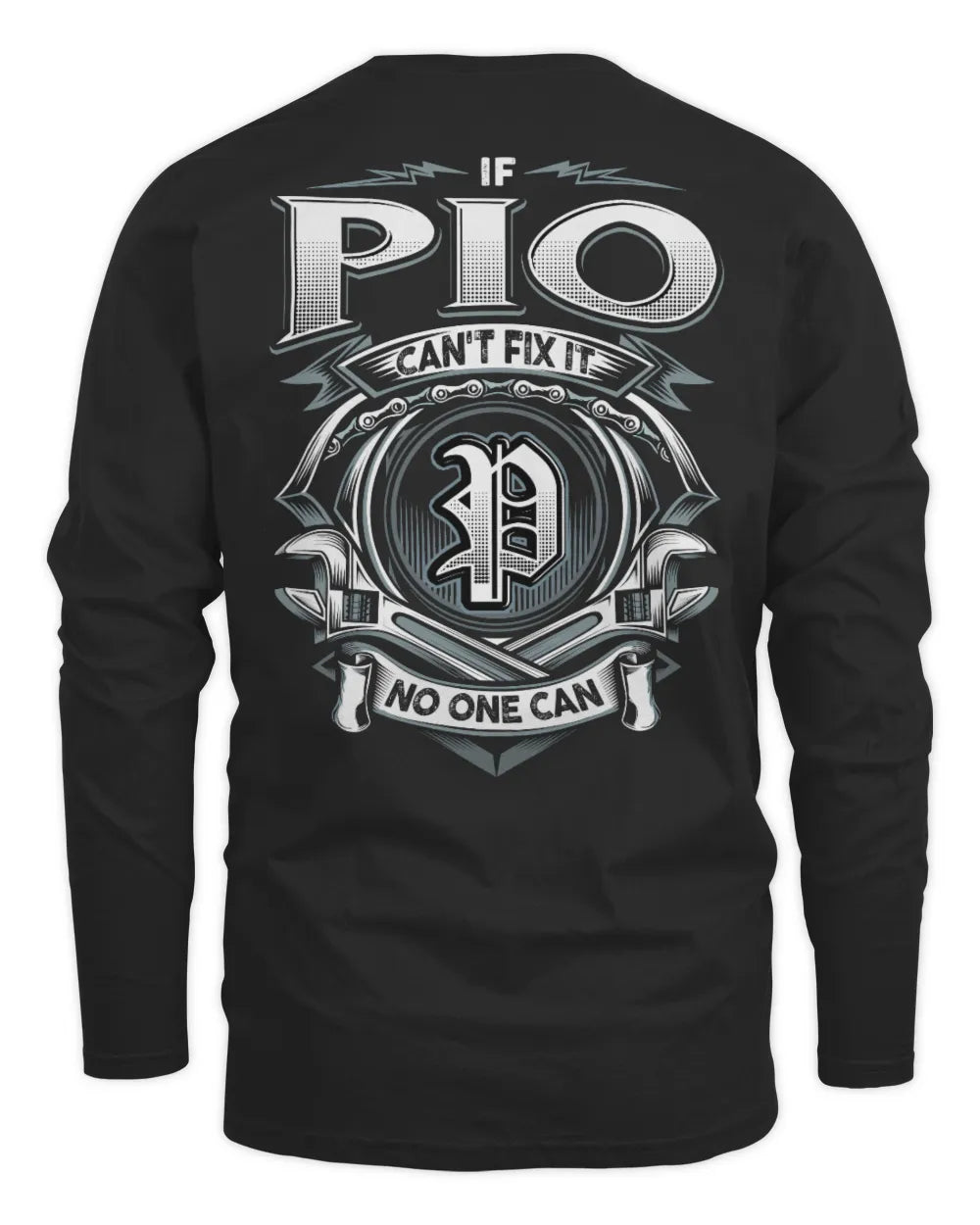 PIO AP81-K4-626 - Personalized Ahmed Quote Apparel “If Ahmed Can't Fix It, No One Can” - Men's Long Sleeved T-Shirt - Black