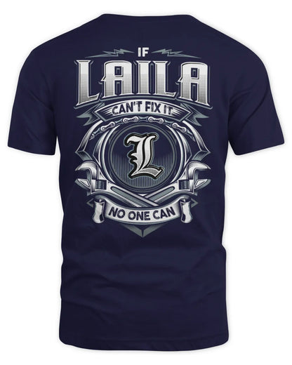 LAILA AP81-K4-626 - Personalized Ahmed Quote Apparel “If Ahmed Can't Fix It, No One Can” - Unisex Standard T-Shirt - Navy