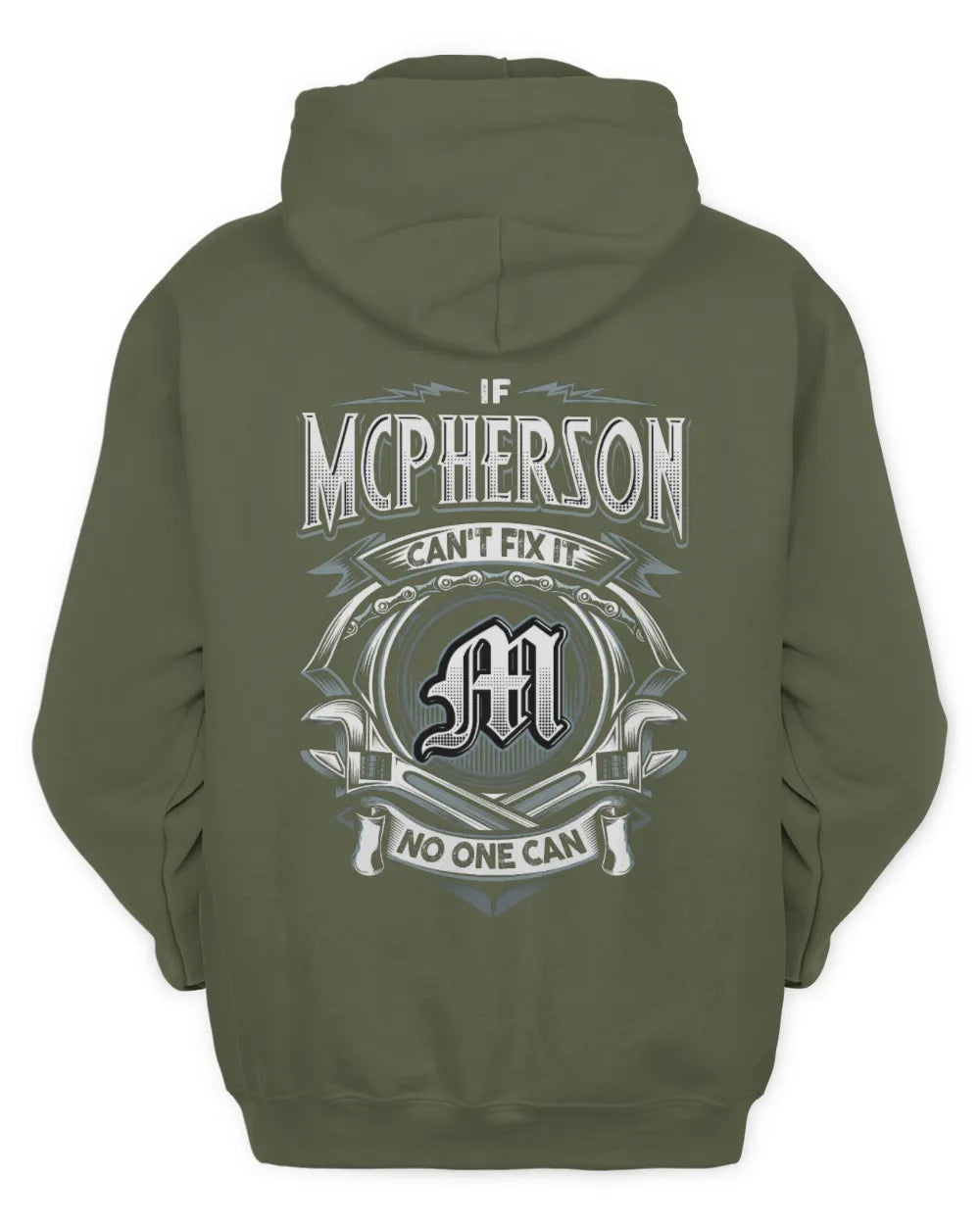 MCPHERSON AP81-K4-626 - Personalized Ahmed Quote Apparel “If Ahmed Can't Fix It, No One Can” - Unisex Hoodie - Military Green