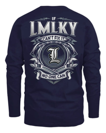 LMLKY AP81-K4-626 - Personalized Ahmed Quote Apparel “If Ahmed Can't Fix It, No One Can” - Men's Long Sleeved T-Shirt - Navy