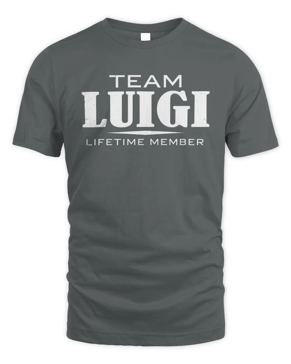 LUIGI BL62-K4-128 - Personalized “Team NAME Lifetime Member” - Unisex Standard T-Shirt - Charcoal