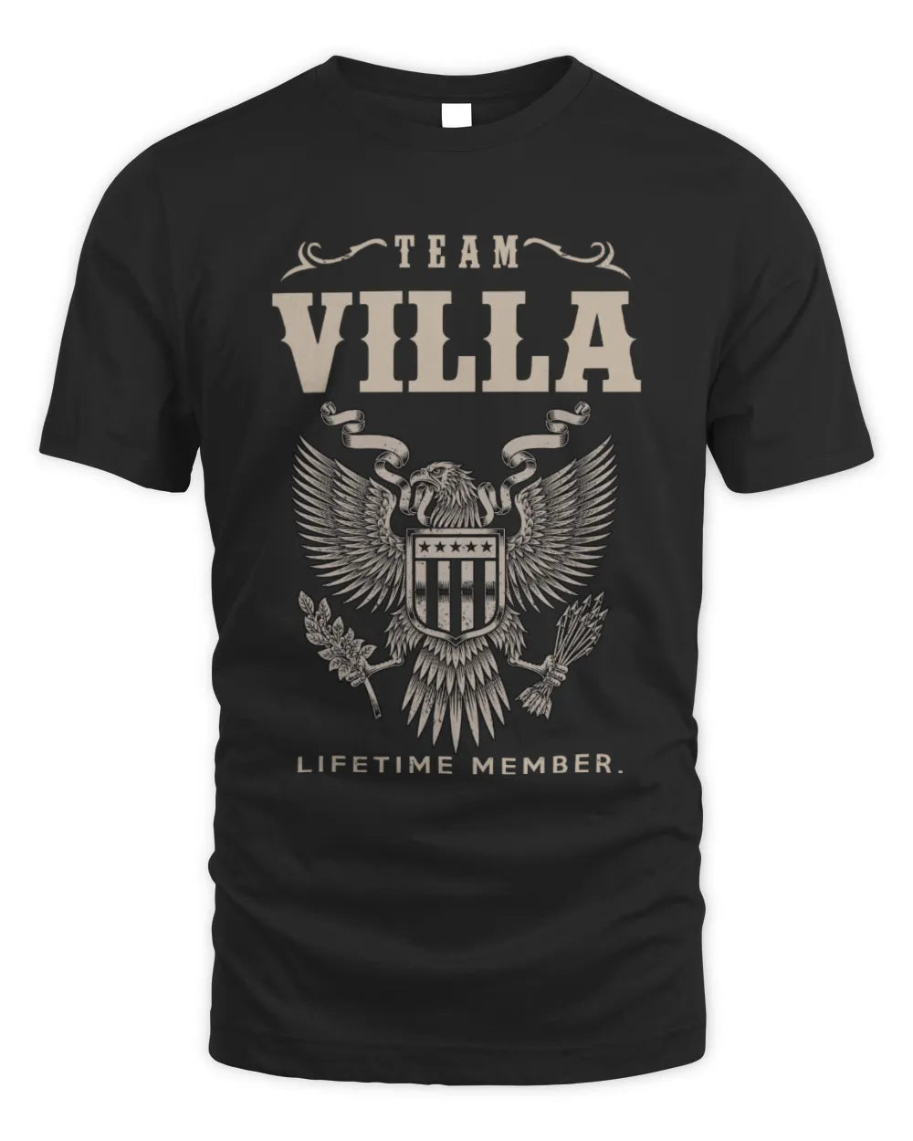 VILLA TP06-K82 – Personalized Classic Style Apparel “Team NAME Lifetime Member” - Unisex Standard T-Shirt - Black