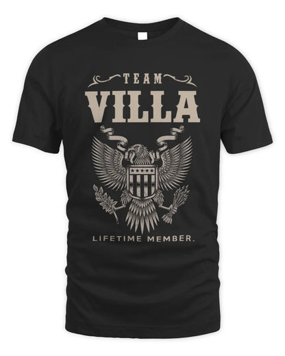 VILLA TP06-K82 – Personalized Classic Style Apparel “Team NAME Lifetime Member” - Unisex Standard T-Shirt - Black